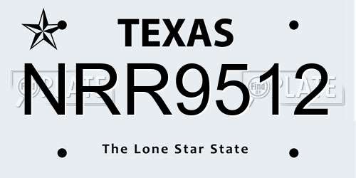 NRR9512 Texas License Plate