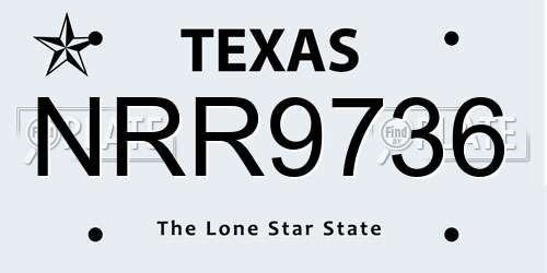 NRR9736 Texas License Plate