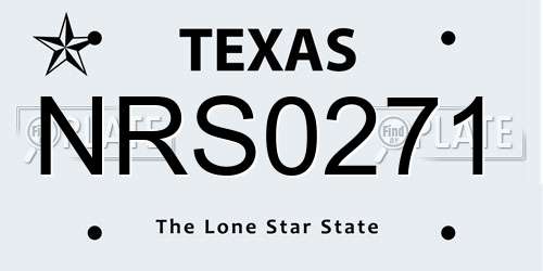 NRS0271 Texas License Plate