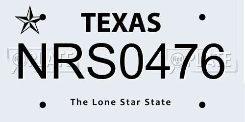 NRS0476 Texas License Plate