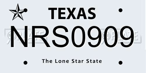 NRS0909 Texas License Plate