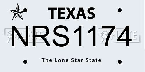 NRS1174 Texas License Plate