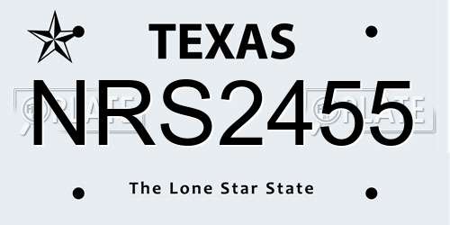 NRS2455 Texas License Plate