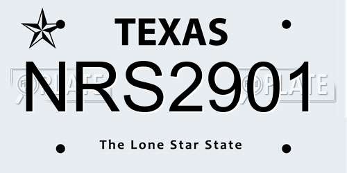 NRS2901 Texas License Plate
