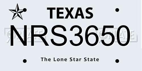 NRS3650 Texas License Plate