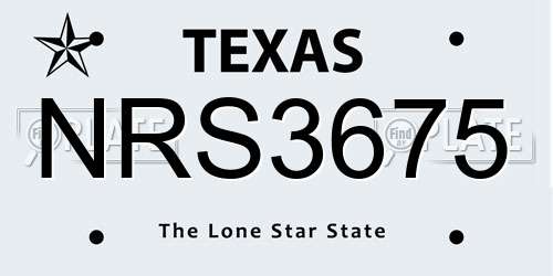 NRS3675 Texas License Plate
