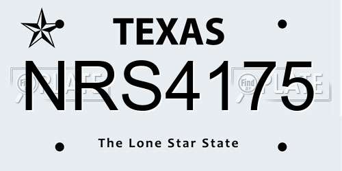 NRS4175 Texas License Plate