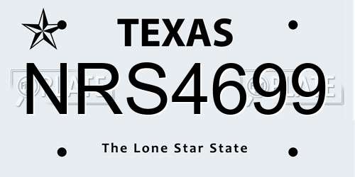 NRS4699 Texas License Plate
