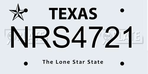 NRS4721 Texas License Plate