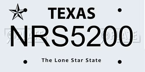 NRS5200 Texas License Plate