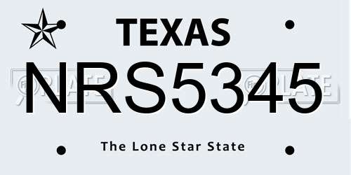 NRS5345 Texas License Plate