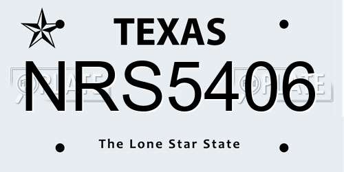 NRS5406 Texas License Plate