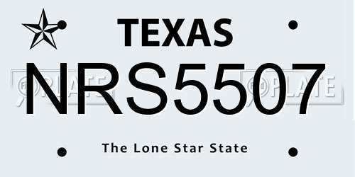 NRS5507 Texas License Plate