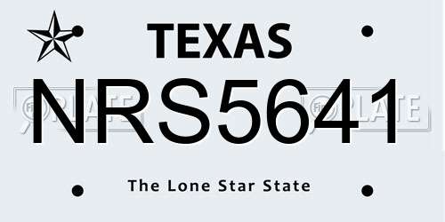NRS5641 Texas License Plate