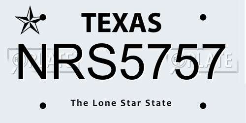NRS5757 Texas License Plate