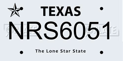 NRS6051 Texas License Plate