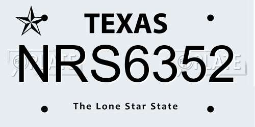 NRS6352 Texas License Plate
