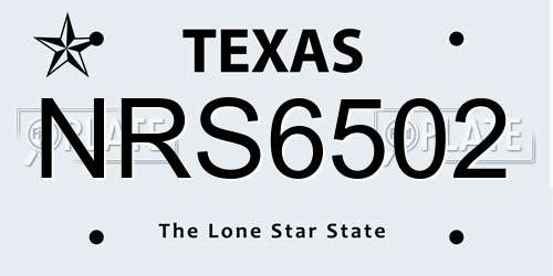 NRS6502 Texas License Plate