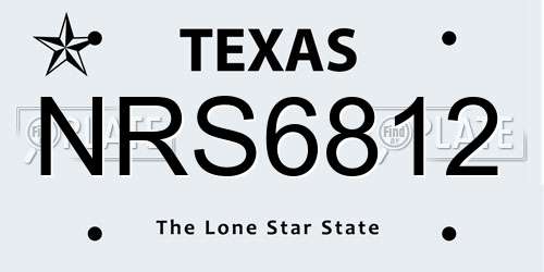NRS6812 Texas License Plate