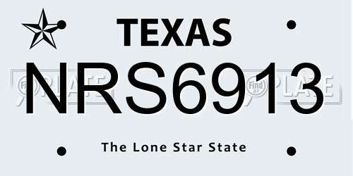 NRS6913 Texas License Plate