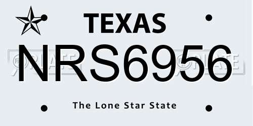 NRS6956 Texas License Plate