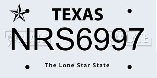 NRS6997 Texas License Plate