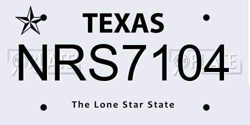 NRS7104 Texas License Plate