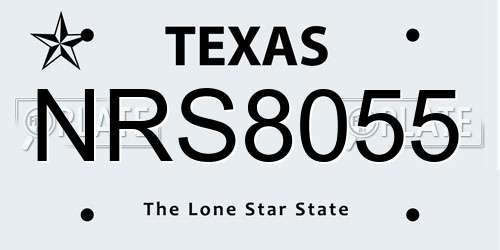 NRS8055 Texas License Plate