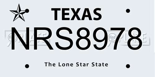 NRS8978 Texas License Plate