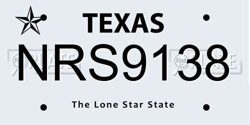 NRS9138 Texas License Plate