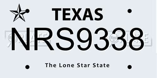 NRS9338 Texas License Plate