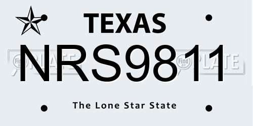 NRS9811 Texas License Plate