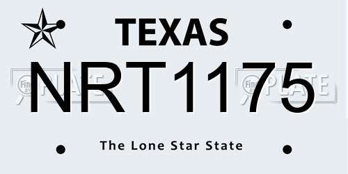 NRT1175 Texas License Plate