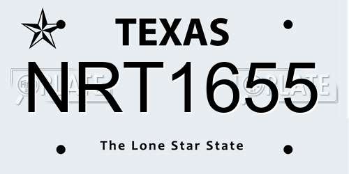NRT1655 Texas License Plate