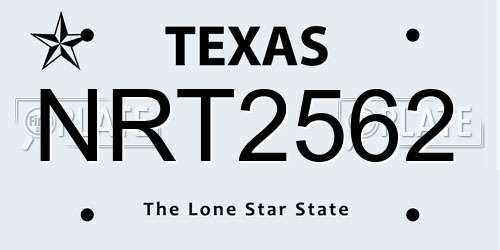 NRT2562 Texas License Plate