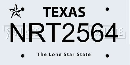 NRT2564 Texas License Plate