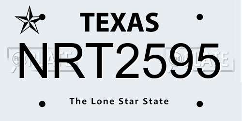 NRT2595 Texas License Plate