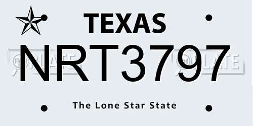NRT3797 Texas License Plate