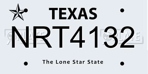 NRT4132 Texas License Plate