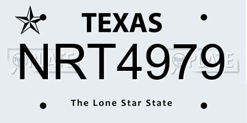 NRT4979 Texas License Plate