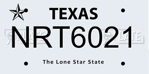 NRT6021 Texas License Plate