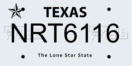 NRT6116 Texas License Plate