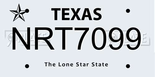 NRT7099 Texas License Plate