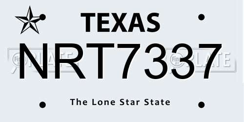 NRT7337 Texas License Plate