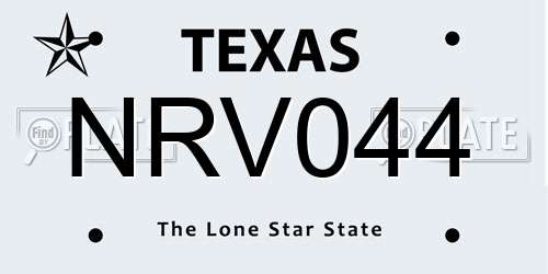 NRV044 Texas License Plate