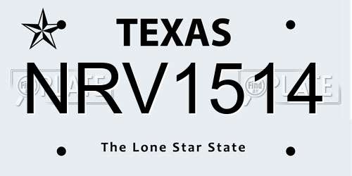 NRV1514 Texas License Plate