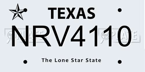 NRV4110 Texas License Plate