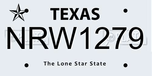 NRW1279 Texas License Plate