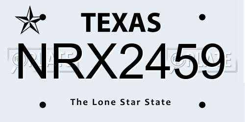 NRX2459 Texas License Plate
