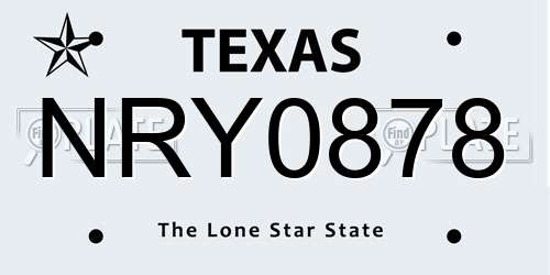 NRY0878 Texas License Plate